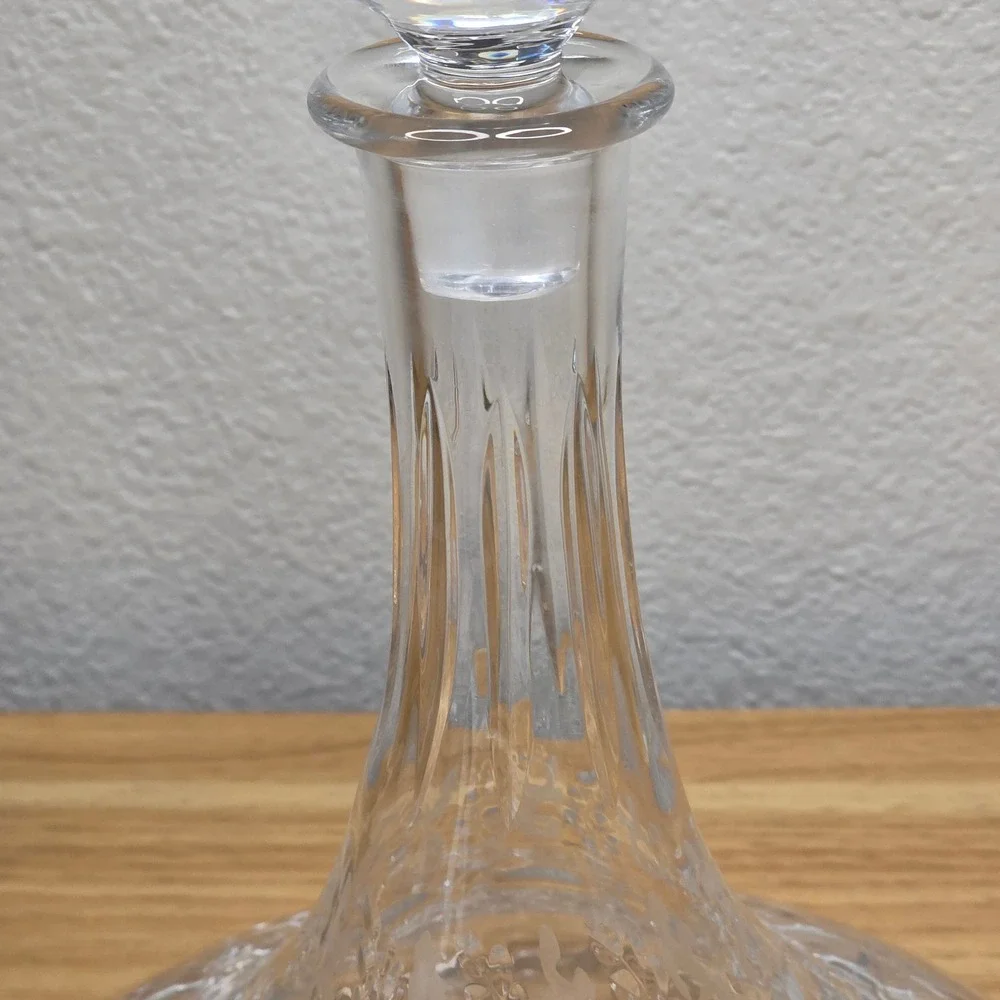 Vintage Rogaska Gallia Hand Blown Crystal Ships Decanter & Stopper 10 1/2